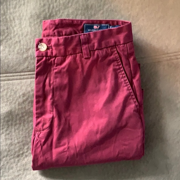 Vineyard Vines🐳 breaker pants. Maroon Size: 30x30 - Picture 1 of 4